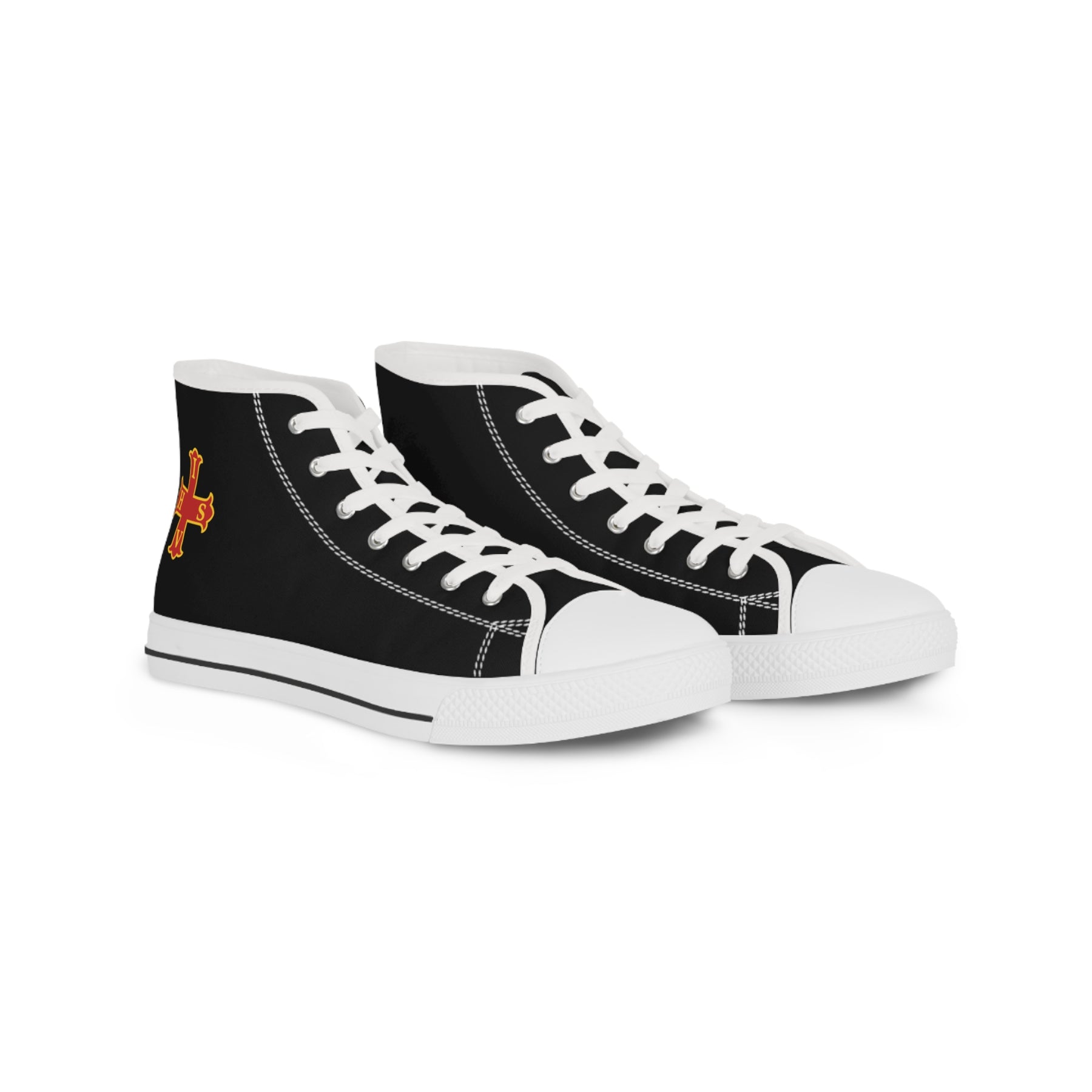 Red Cross of Constantine Sneaker - High Top Black & White - Bricks Masons