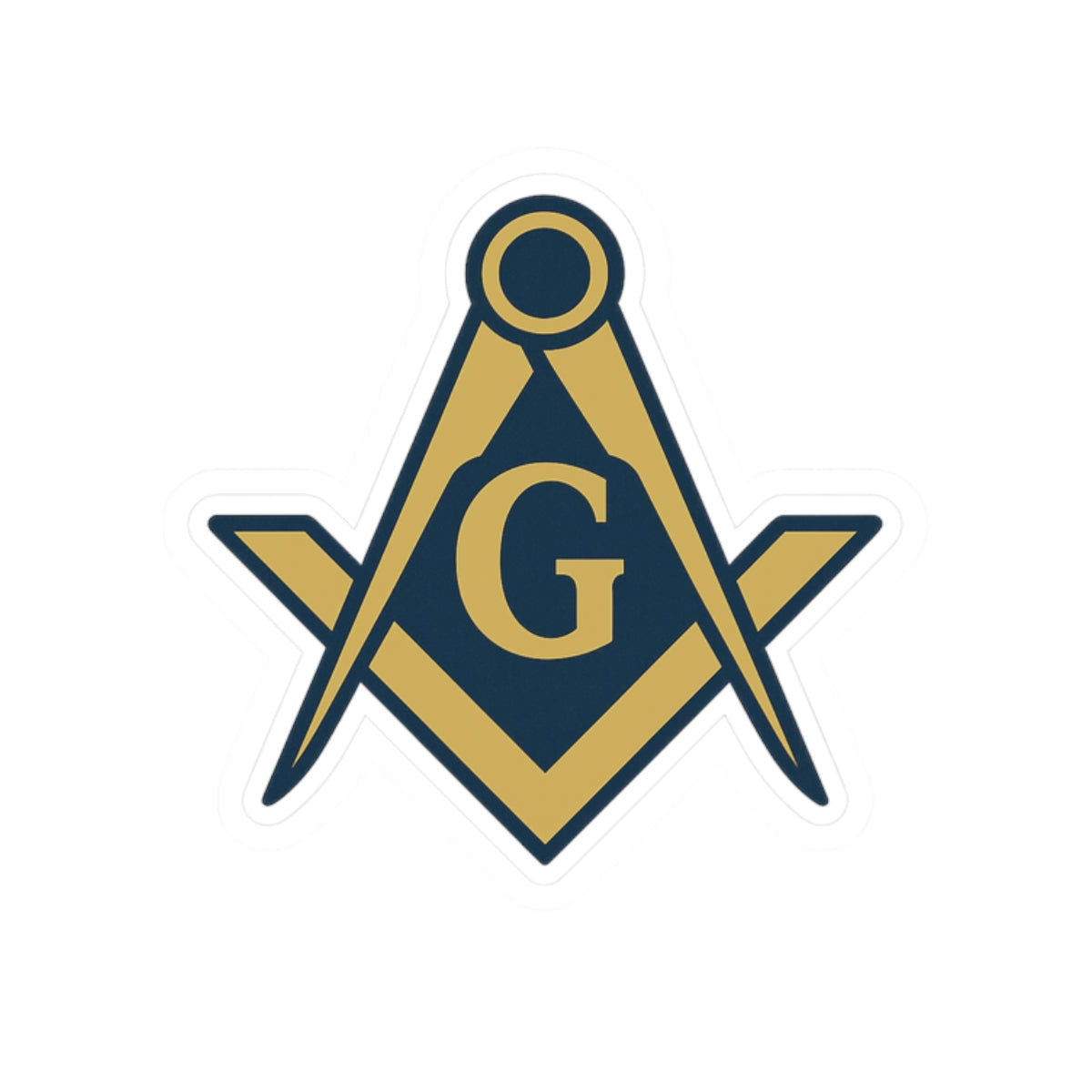 Master Mason Blue Lodge Sticker Decal - Kiss-Cut Square & Compass G - Bricks Masons