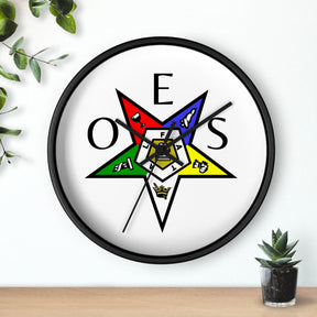 OES Clock - Colorful Star Emblem - Bricks Masons