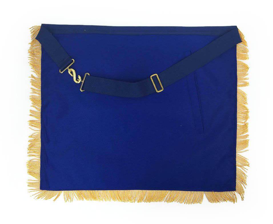 Past Master Blue Lodge California Regulation Apron - Gold Sun & Vinework