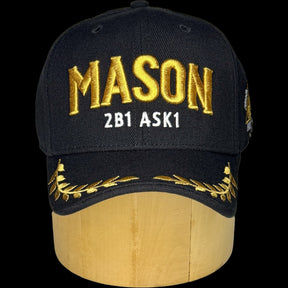 Master Mason Blue Lodge Baseball Cap - Golden Thread Embroidery 2B1 ASK1 - Bricks Masons