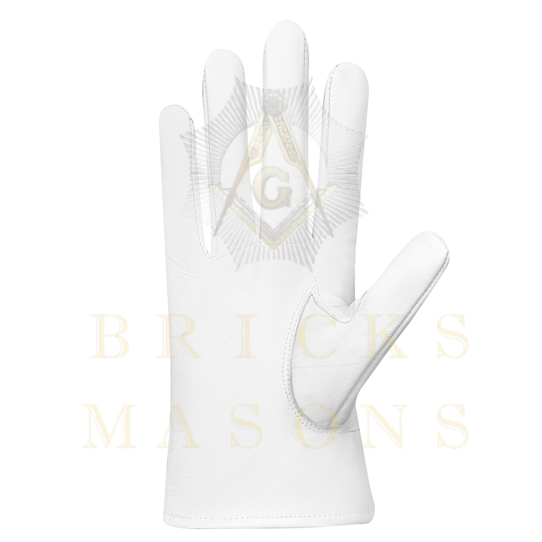 Elks of the World Gloves - White Leather Buck and Doe - Bricks Masons
