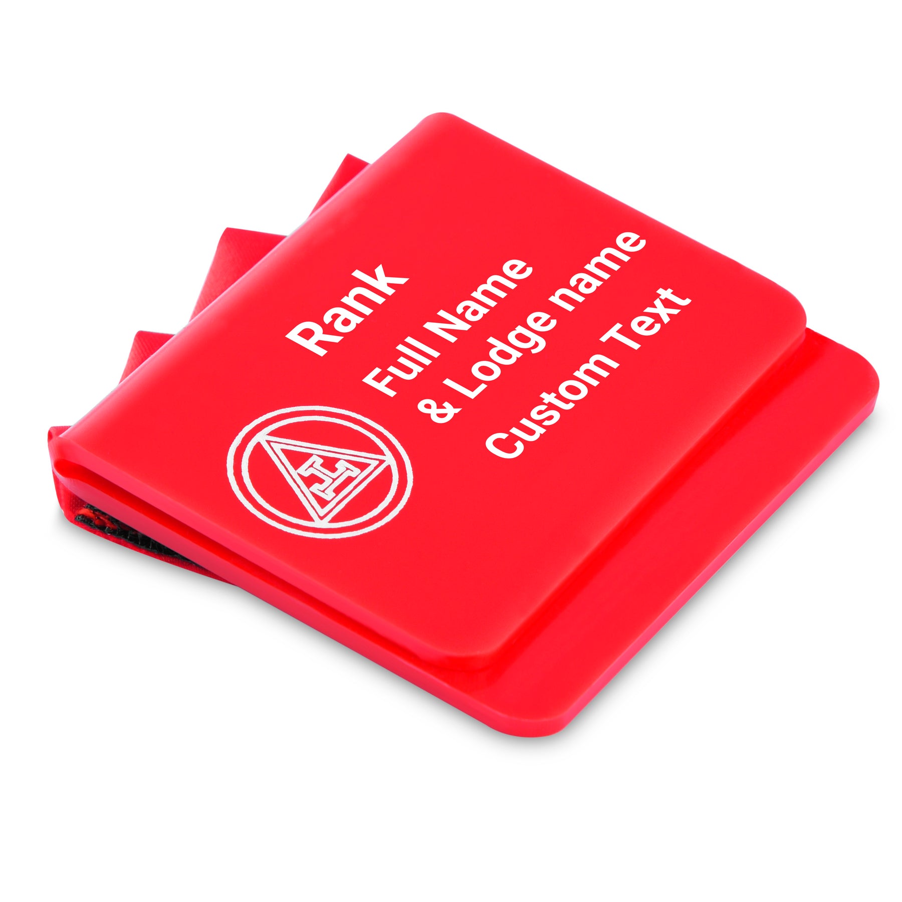 Royal Arch Chapter Pocket Square - Red Plastic Fabric Customizable
