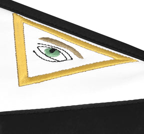 4th Degree Scottish Rite Apron - Black Moire Ribbon & Embroidered Wreath - Bricks Masons