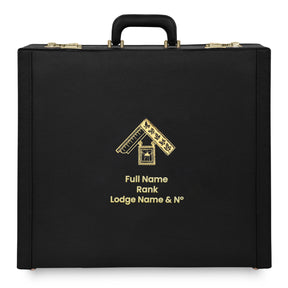 Past Master Craft English Regulation Apron Case - Gold Hand Embroidery Personalization Various Sizes & Materials - Bricks Masons