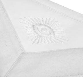 Past Grand Master Blue Lodge Apron - White Bullion Embroidery With Fringe - Bricks Masons
