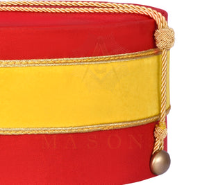 Chaplain Royal Arch Chapter Officer Crown Cap -  Yellow Velvet Band Hand Embroidery - Bricks Masons