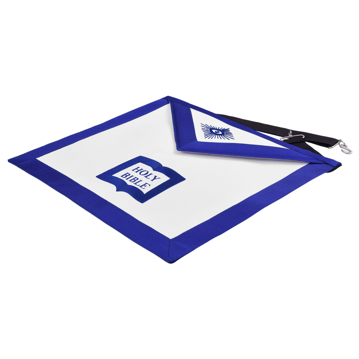 Chaplain Blue Lodge Officer Apron - Royal Blue With Black Waist Belt - Bricks Masons