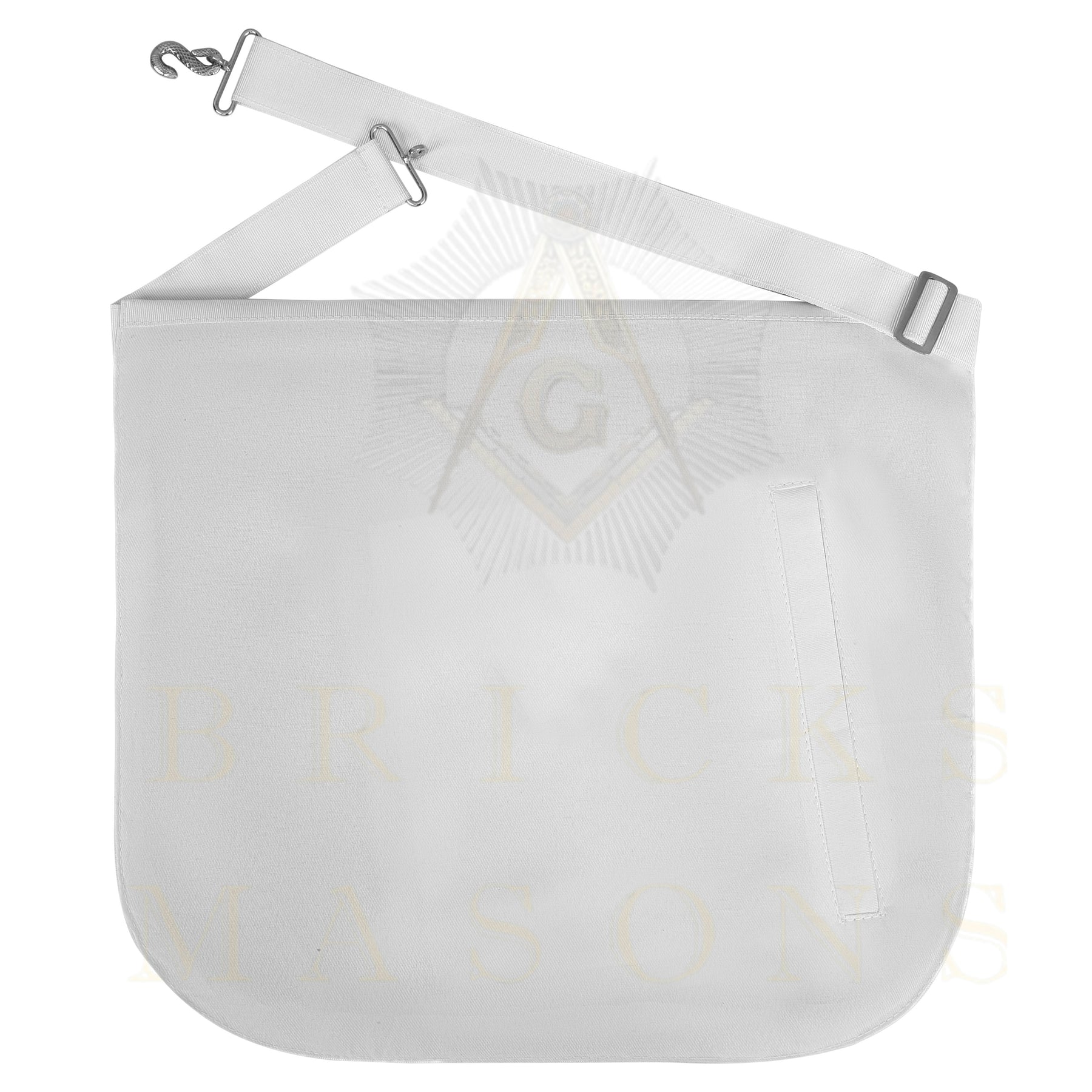 Hand-Painted Apron - Lambskin The Two Pillars of Jachin & Boaz - Bricks Masons