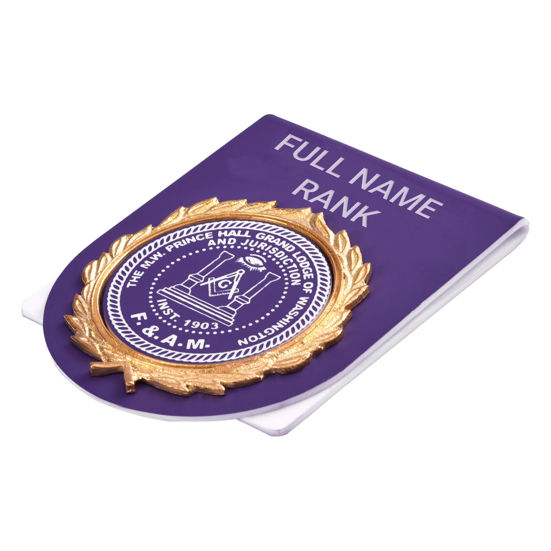 Master Mason Blue Lodge Pocket Square - Purple Plastic & Metal Customizable - Bricks Masons