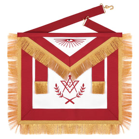 Master Mason Blue Lodge Regalia Set - Red & Golden Braid & Fringe - Bricks Masons
