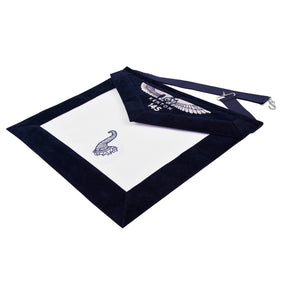 Junior Steward Officer Apron - Kenton Lodge Navy Velvet With Silver Embroidery Thread