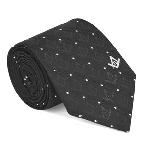 Master Mason Blue Lodge Necktie - Customizable Square & Compass G Pattern Machine Embroidery