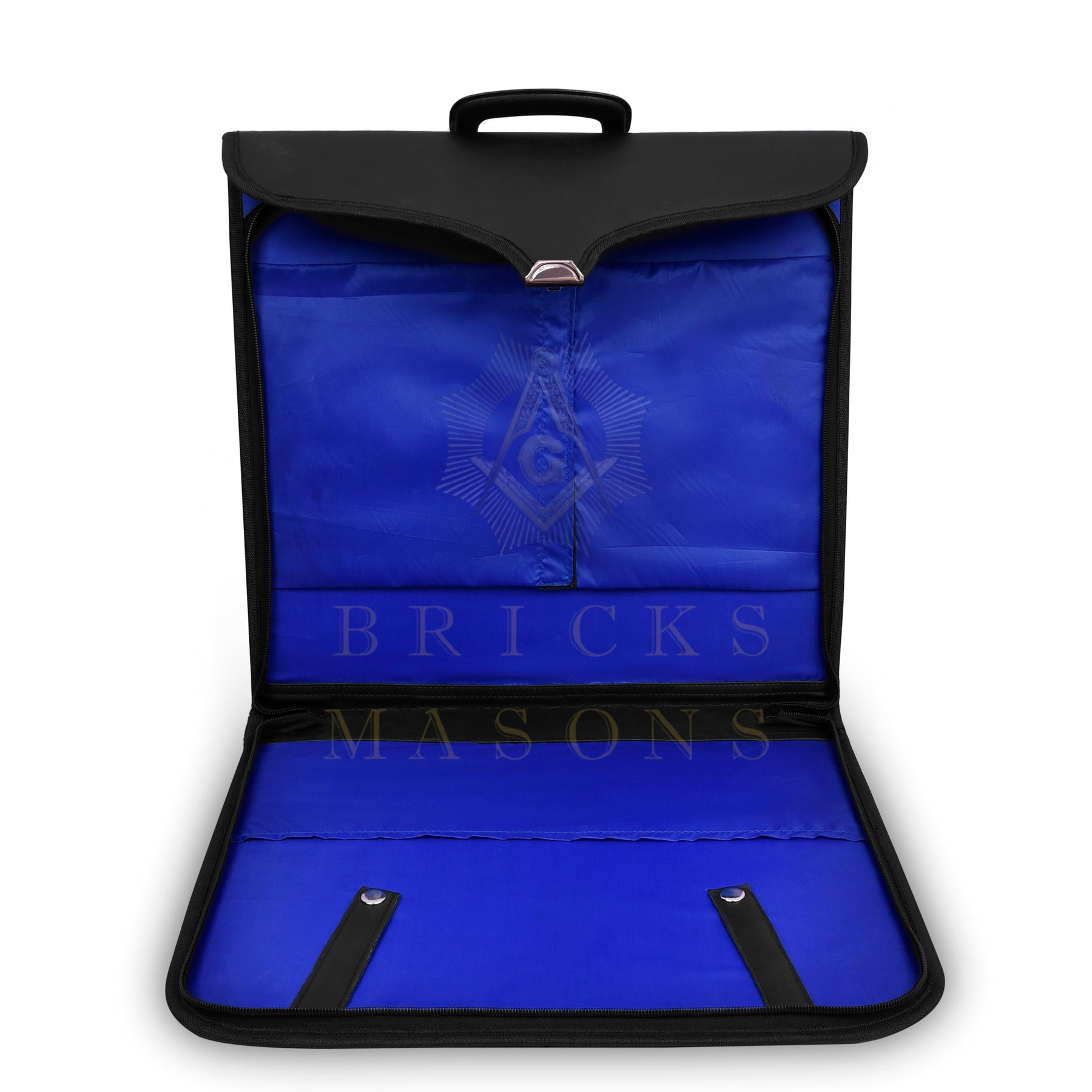Past Sovereign Master Allied Masonic Degrees Apron Case - Personalized Black Imitation Leather MM, WM, Provincial - Bricks Masons