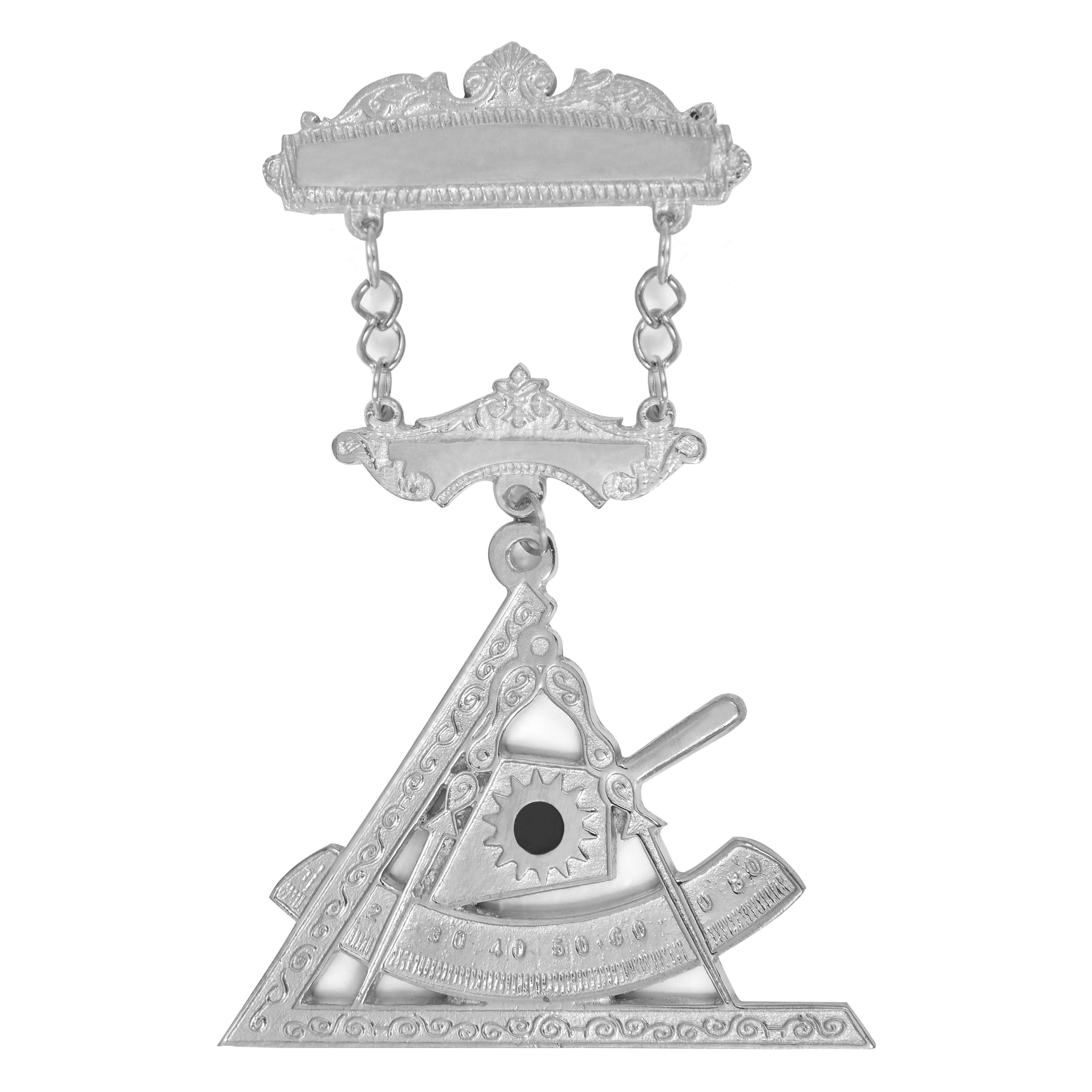 Past Illustrious Master Council Breast Jewel - Silver With Engravable Bar - Bricks Masons