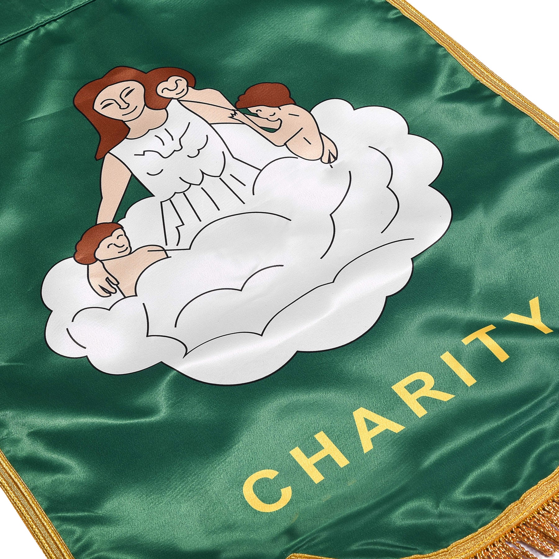 Charity Order Of The Amaranth Banner - Printed With Gold Braid & Fringe - Bricks Masons