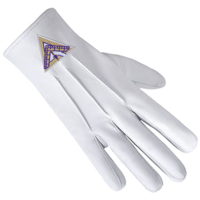 Royal & Select Masters English Regulation Glove - White Leather With Purple & Gold Emblem - Bricks Masons