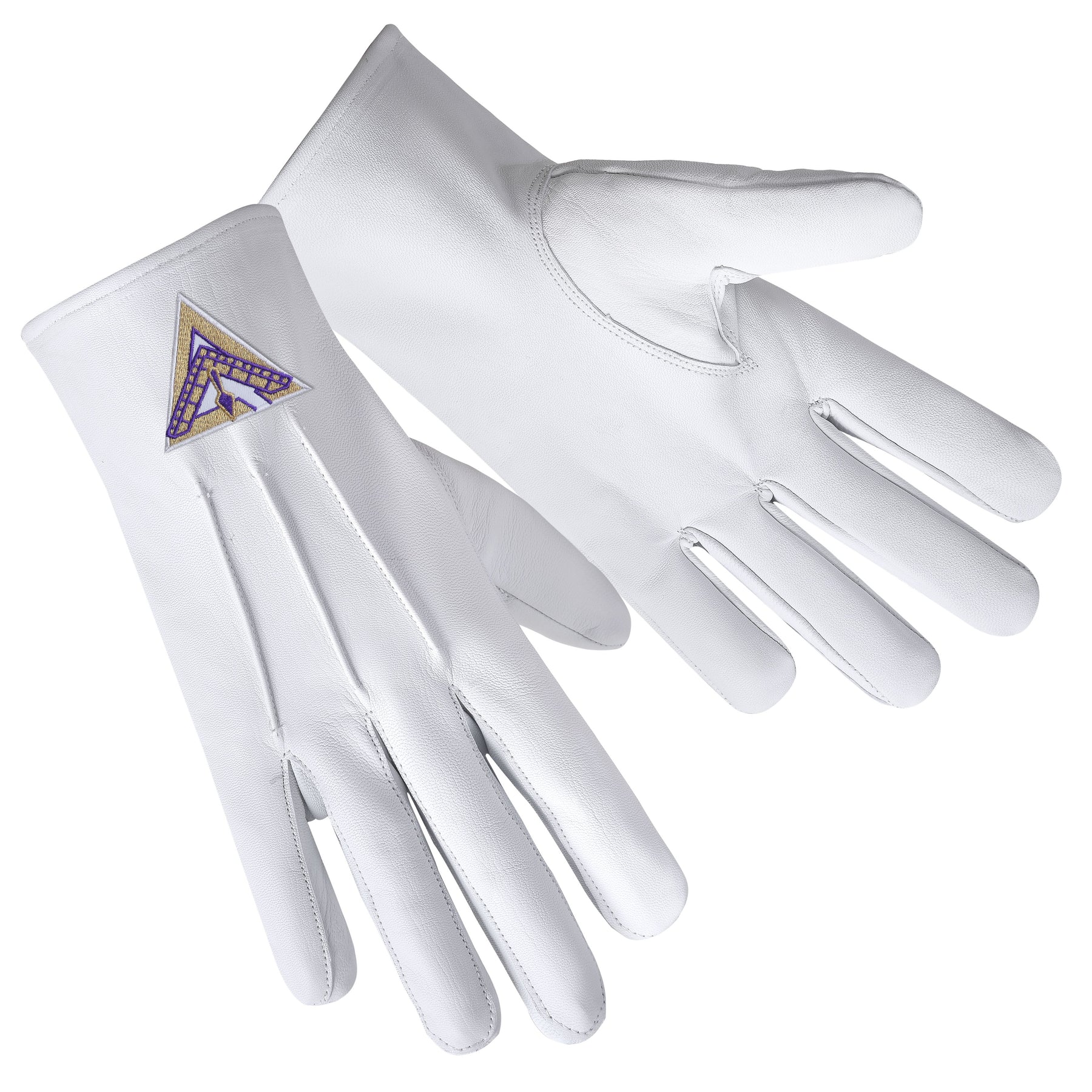 Royal & Select Masters English Regulation Glove - White Leather With Purple & Gold Emblem - Bricks Masons