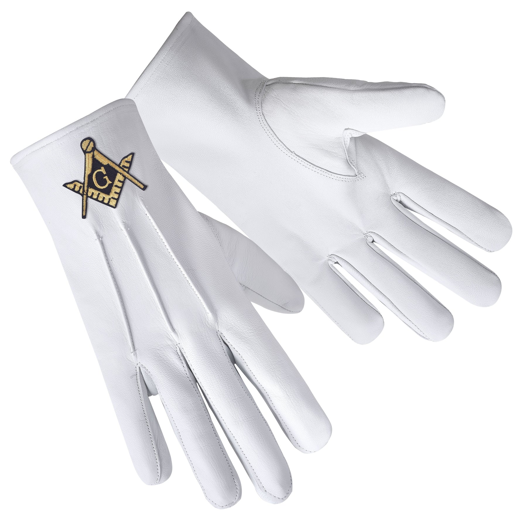 Master Mason Blue Lodge Glove - Pure White Leather - Bricks Masons