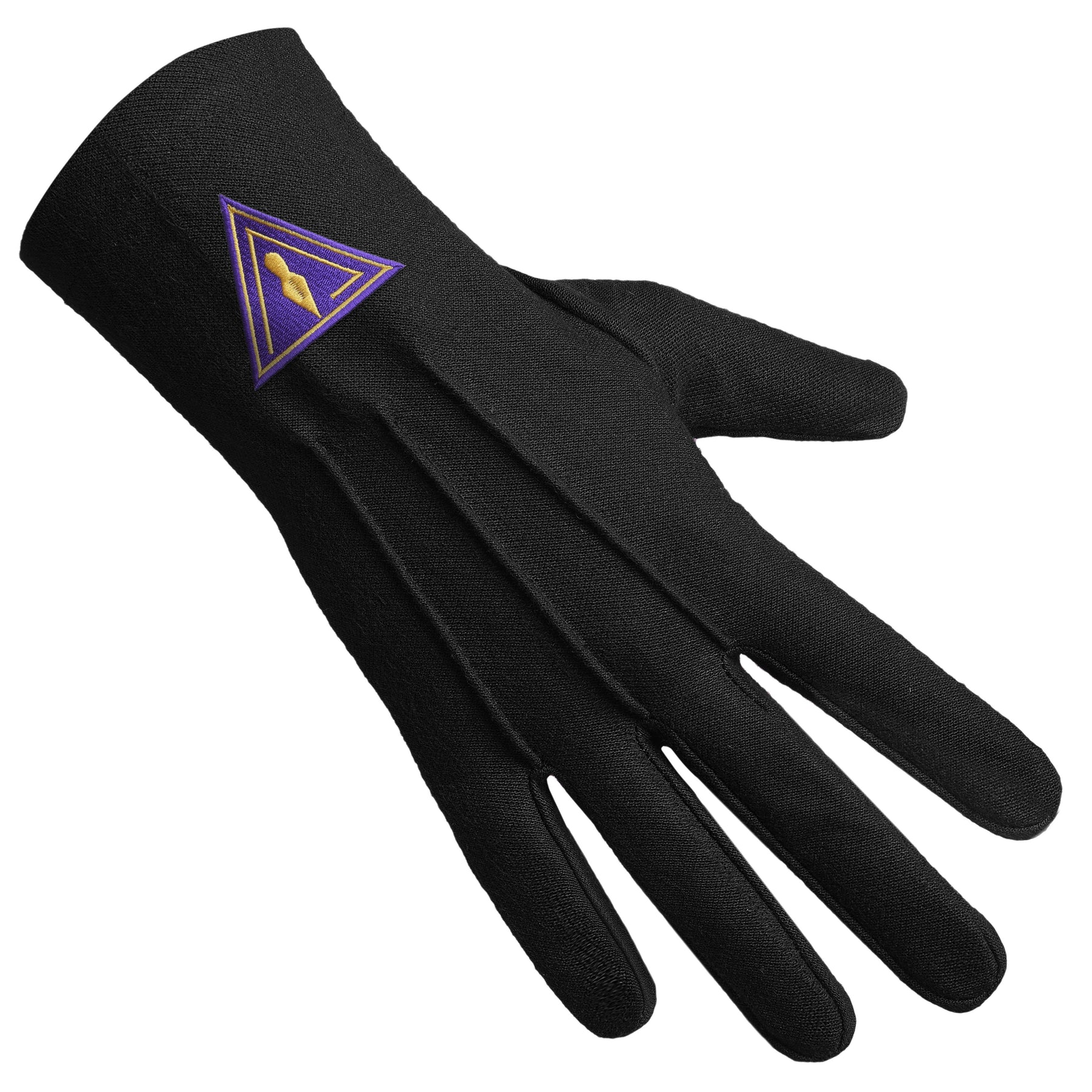 Royal & Select Masters English Regulation Glove - Black Cotton With Purple Patch - Bricks Masons