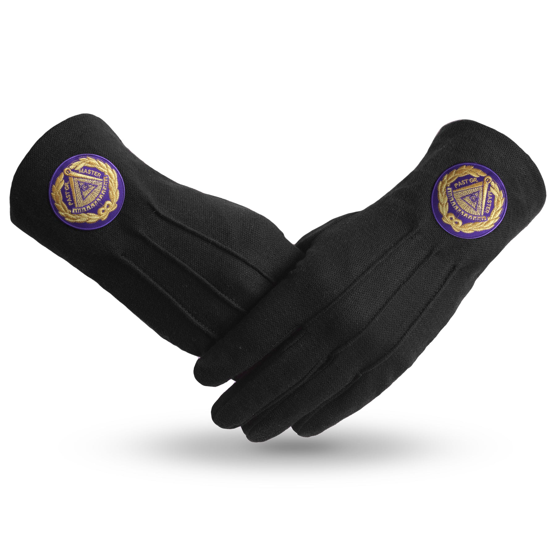 Past Grand Master Blue Lodge Glove - Pure Cotton With Purple Patch - Bricks Masons