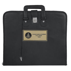 Past Master Blue Lodge California Regulation Apron Case - Metal plate Personalization - Bricks Masons