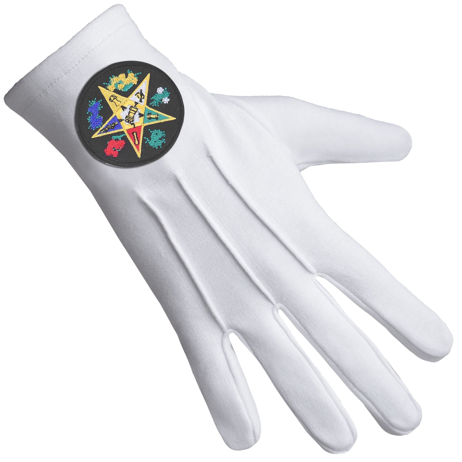 OES Glove - Black Patch With Colorful Star - Bricks Masons