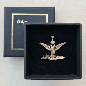 Scottish Rite Masonic Lapel Pin – Double Headed Eagle Wings Up - Bricks Masons