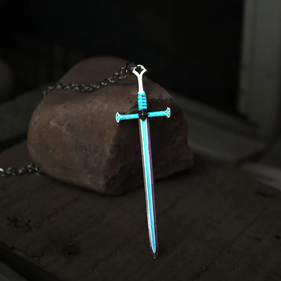 Knights Templar Commandery Necklace - Glowing Cross Sword