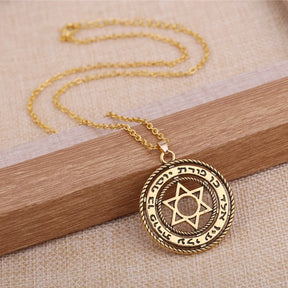 Ancient Israel Necklace - Star of David in the Circle Irish Knots - Bricks Masons