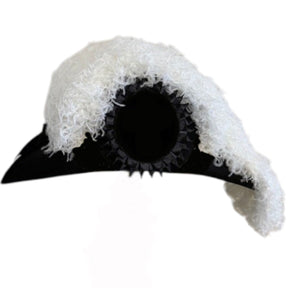 Line Officer Knights Templar Illinois Regulation Chapeau - All White Plumes - Bricks Masons