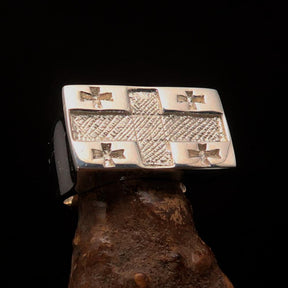 Knights Templar Commandery Ring - Flag of Georgia Sterling Silver