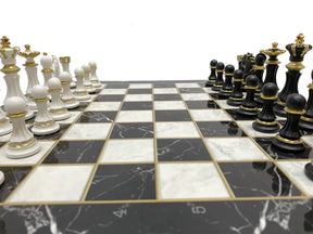 Royal Arch Chapter Chess Set - Black Marble Pattern - Bricks Masons