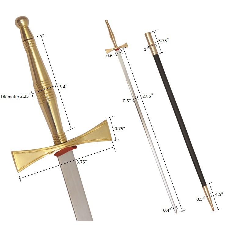 Universal Sword - Gold Hilt and Black Scabbard