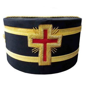 Past Commander Knights Templar Commandery Crown Cap - Black with Red Cross