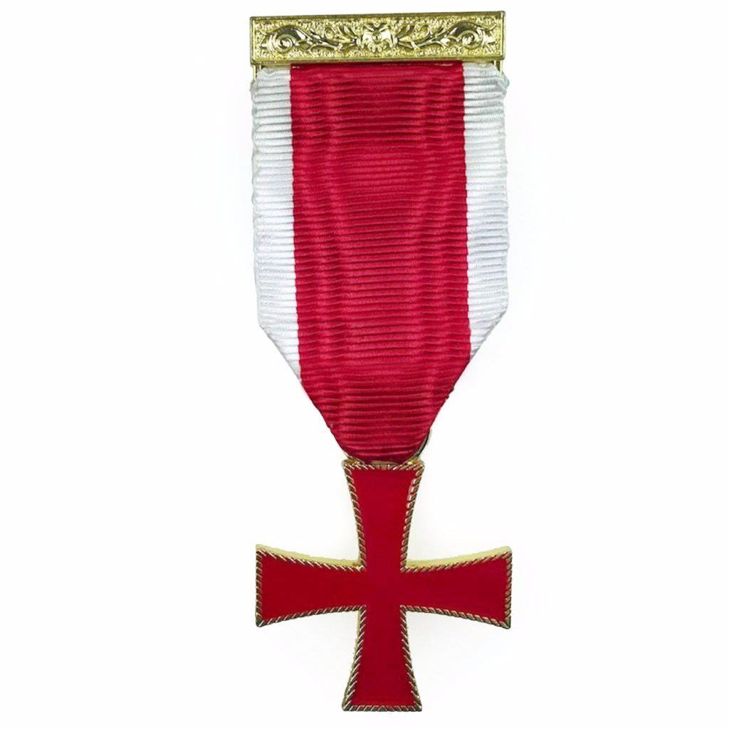 Knights Templar Commandery Breast Jewel - Red & White with Red Cross