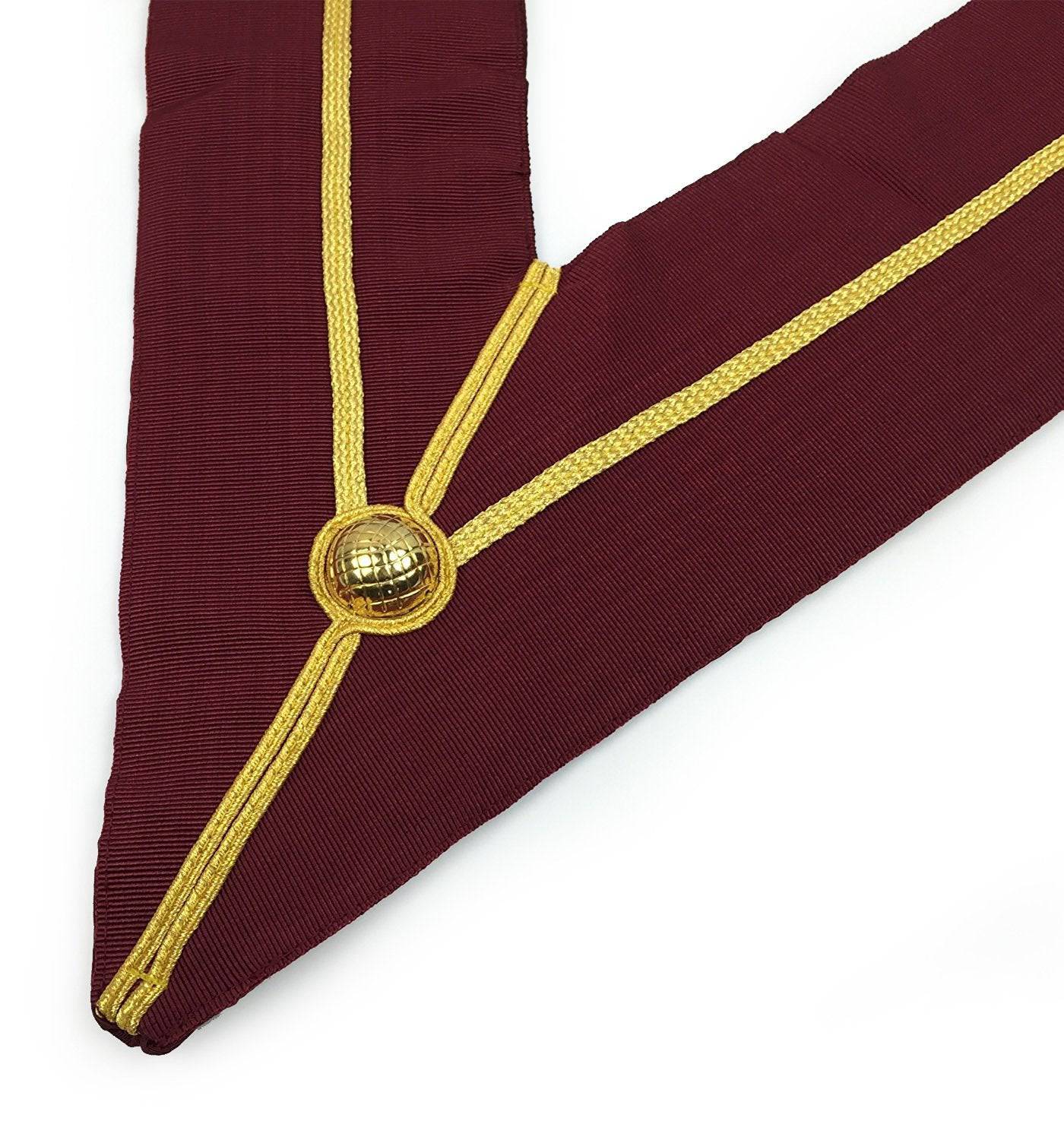 Past Principal Royal Arch Chapter Collar - Wide Maroon & Gold