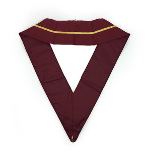 Past Principal Royal Arch Chapter Collar - Wide Maroon & Gold - Bricks Masons