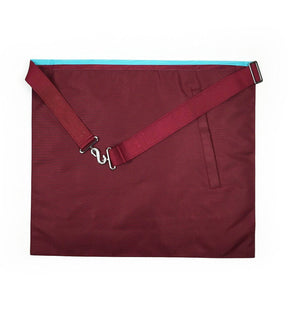 Worshipful Master Mark English Regulation Apron - Sky Blue & Maroon Moire