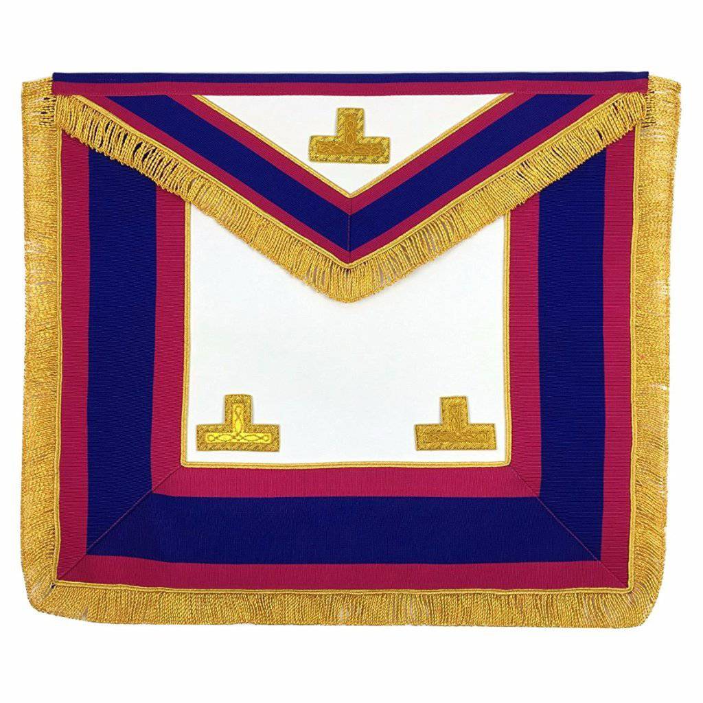 Provincial Mark English Regulation Apron - Pink & Blue with Gold Fringe