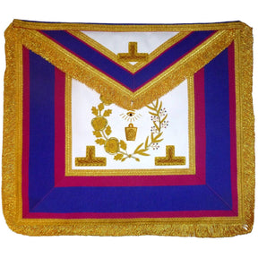 Grand Officers Mark English Regulation Apron - Blue & Pink with Gold Fringe