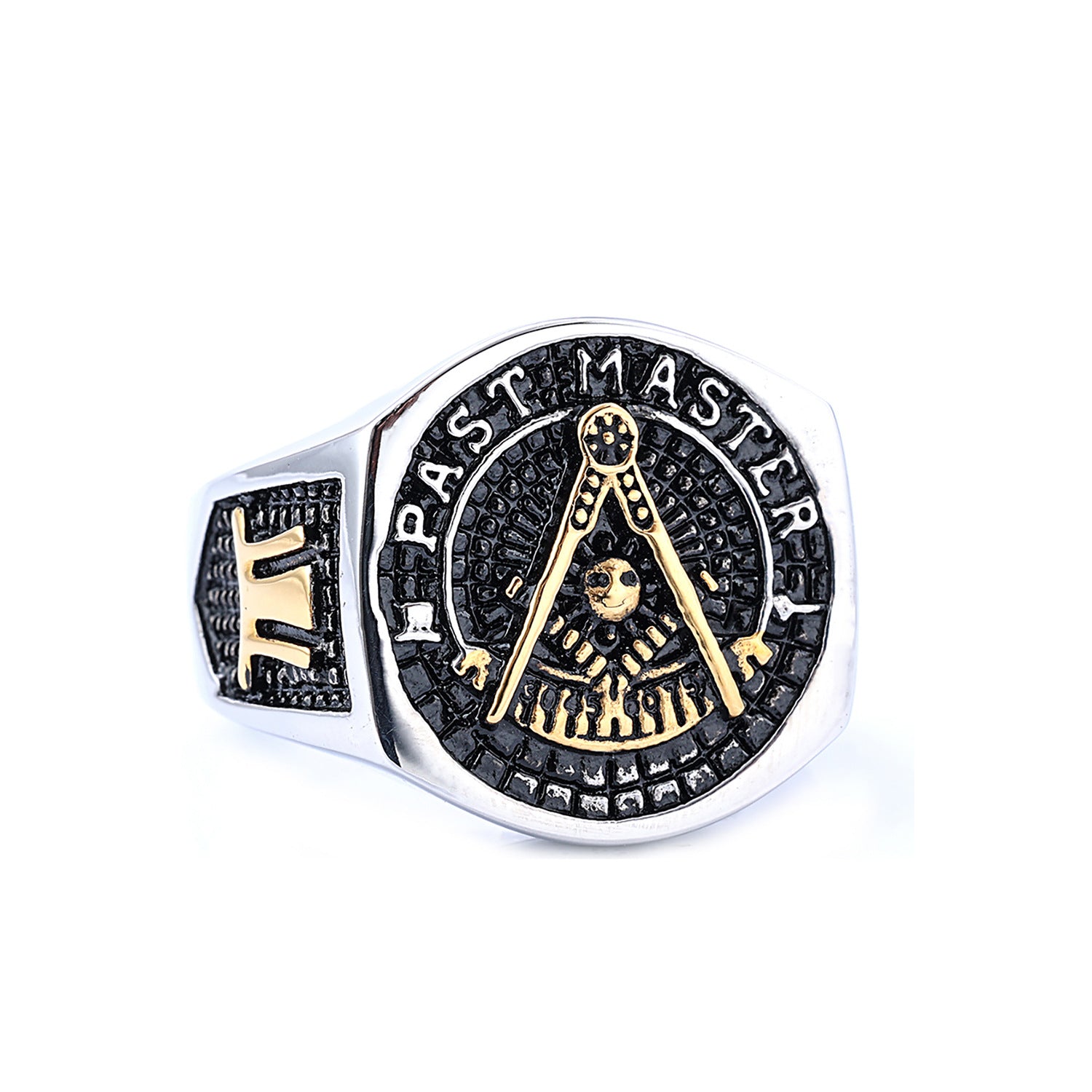 Past Master Blue Lodge Ring - Gold & Silver Stainless Steel - Bricks Masons