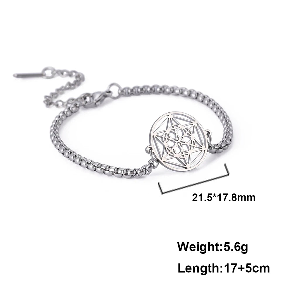 Seed of Life Bracelet Sacred Stainless Steel Charm - Bricks Masons