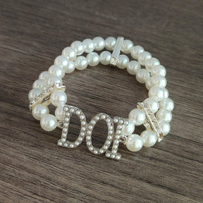 PHA DOI Bracelet - White Letter Pearls - Bricks Masons