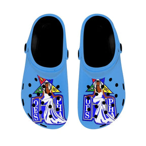 OES Sandals - Blue Printed Design - Bricks Masons