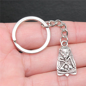 Ancient Egypt Keychain - Plated Zinc Alloy Pharaoh Charm - Bricks Masons