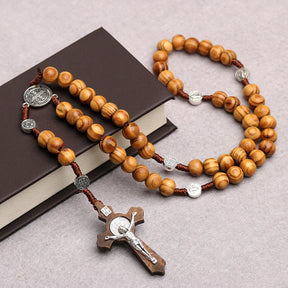 Knights Templar Bracelet - Saint Benedict Cross Prayer Beads - Bricks Masons