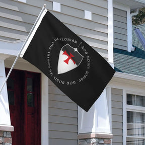 Knights Templar Commandery Flag - Crusader Motto And Cross Polyester