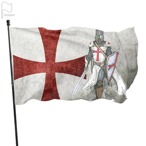 Knights Templar Commandery Flag - Polyester Crusaders Battle - Bricks Masons