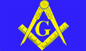 Master Mason Blue Lodge Flag - Blue & Yellow Square & Compass G